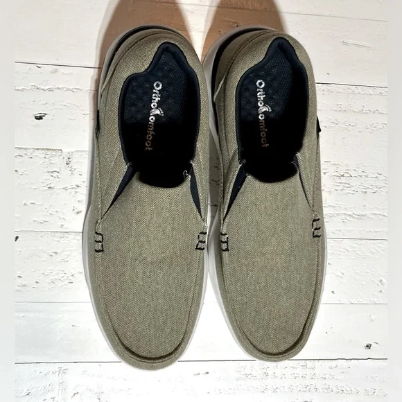 OrthoComfoot Men’s Slip On Loafers, Arch Support Boat Shoes Size 43 USA 10 New! - Picture 3 of 6